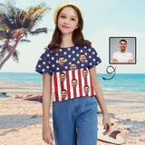 #6-15Y Custom Face American Flag Kid's All Over Print T-shirt