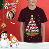 #6-15Y Custom Face Cute Christmas Tree Kid's All Over Print T-shirt