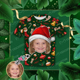#6-15Y Custom Face Cute Jingle Bells Kid's All Over Print T-shirt