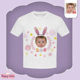 #6-15Y Custom Face Easter Baby Rabbit Kid's All Over Print T-shirt