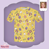 #6-15Y Custom Face Easter Day Yellow Kid's All Over Print T-shirt