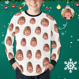 #7-16Y Custom Face Joy Kids' Rib Cuff Long Sleeve T-shirt