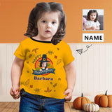 #6-15Y Custom Face&Name Happy Thanksgiving Kid's All Over Print T-shirt