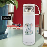 Custom Name Elephant Stainless Steel Thermal Insulated Bottle Kids Drink Bottles 350ml Leak Proof Water Bottle(Only ship to the US)