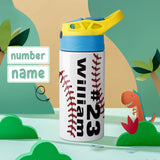 Custom Number＆Name Personalised Baseball Stainless Steel Kids Drink Bottles 500ml Water Bottle