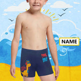 Custom Name Dinosaur Little Boys' Swimming Trunks Beach Shorts Personalized Toddler Boy Swim Shorts Children Swimwear