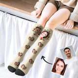 Custom Couple Socks Personalized Socks with Face Love Coronal Knee High Socks Gifts For Anniversary Day