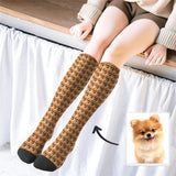Custom Knee High Photo Socks With Dog Face Socks Personalised Pet Socks Gift Unisex