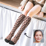 Personalized Socks Knee High Printed Picture Custom Face Mash Socks Gifts for Men Women