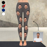 Custom Face Solid Color Boyfriend All-Over Low Rise Leggings Multiple Colors Custom Printed Leggings