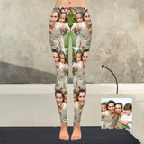 Custom Photo Family Happiness All-Over Low Rise Yoga Leggings Custom Printed Leggings