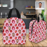 Personalized Lunch Box Custom Face Strawberry Lunch Bag School Bag Backbag