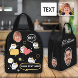 Personalized Lunch Box Custom Face&Text Cat Lunch Bag School Bag Backbag