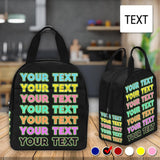 Personalized Lunch Box Custom Text Colourful Lunch Bag School Bag Backbag