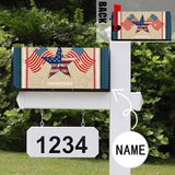 Custom Name Flag Stars Mailbox Cover