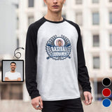 Custom Face Long Sleeve T-Shirt Multiple Colors Tournament Men's Casual Basic Soft Sports Raglan Baseball Tee Shirts