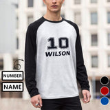 Custom Number & Name Long Sleeve T-Shirt Multiple Colors Men's Casual Basic Soft Sports Raglan Baseball Tee Shirts