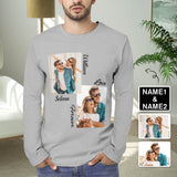 Personalized Name&Photo Love Forever Full Print Long Sleeve All Over Print T-shirt Made for Husband or Boyfriend