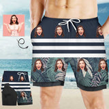 Custom Face 2 in 1 Sport Shorts Plants Men's Personalized Drawstring Above the Knee Beach Shorts