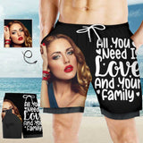 Custom Girlfriend Face Need You Men's Quick Dry 2 in 1 Surfing & Beach Shorts Male Gym Fitness Shorts