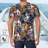 Custom Pet Photo Plants Vacation Casual T-Shirt Men's Tops