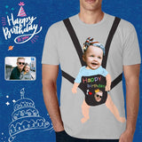 Custom Baby Face Tee Men's All Over Print T-shirt Put Your Face on Shirt for Dad's Birthday