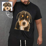 Custom Dog Face Tee Black Classic Men's All Over Print T-shirt Personalzied Photo Shirts for Him