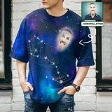 Custom Face Galaxy Constellation Unique Design All Over Print T-shirt For Men Boyfriend Special Gift