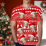 Custom Face Love Christmas Shirt Personalized Put Your Face on Men's All Over Print T-shirt