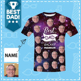 Custom Face&Name Tee Best Dad Galaxy Men's All Over Print T-shirt Put Your Face on A Shirt for Father's Day
