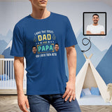 Custom Face PAPA Blue Tee Men's All Over Print Personalized Put Your Face on Shirt for Father's Day Gift
