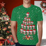 Custom Face Shirts Christmas Tree Snowflake Men's All Over Print T-shirt Graphic Design Tee