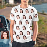 Custom Face Shirts Funny Selfie Men's All Over Print T-shirt Put Your Face on Tee for Him