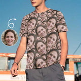 Custom Face Shirts Seamless Head Your Face on Men's All Over Print T-shirt for Him