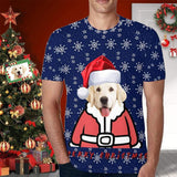 Custom Face Tee Christmas Snowflake Men's All Over Print T-shirt Design Your Dog on A Shirt