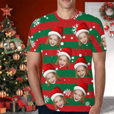 Custom Face Tee Merry Christmas Personalized Put Your Face on Men's All Over Print T-shirt