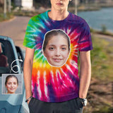 Custom Girlfriend Face Tee Rainbow Personalized Men's All Over Print T-shirt with Pictures