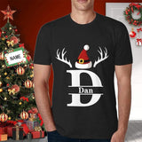 Custom Name Letter Christmas T-shirt  Add Your Own Custom Text Name Design Men's All Over Print T-shirt