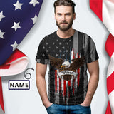 Custom Name Tee American Eagle Men's All Over Print T-shirt Flag Shirts with Personalized Pictures