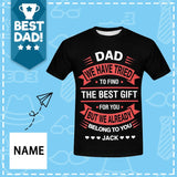 Custom Name Tee The Best Gift for Dad Personalized Men's All Over Print T-shirt for Father's Day