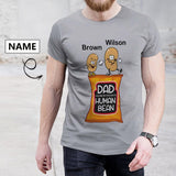 Custom Name Tee with Human Bean Men's All Over Print T-shirt with Personalized Pictures for Father's Day Gift