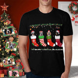 Custom Pet Face Shirts Christmas Socks Men's All Over Print T-shirt Design Your Dog on A Shirt