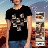 Custom Photo&Name T-shirt Love Shape Cute Pet Shirt Design Your Own Tee Gift for Female