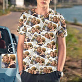 Custom Photo Shirts Couple Memory Men's All Over Print T-shirt with Personalized Pictures