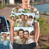 Custom Photo Shirts Happy Family Men's All Over Print T-shirt with Personalized Pictures