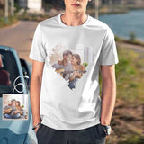 Custom Photo Tee Daily Life Loving Couple Men's All Over Print T-shirt with Personalized Pictures