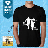 Custom Photo Tee My Dad My Hero Men's All Over Print T-shirt with Personalized Pictures