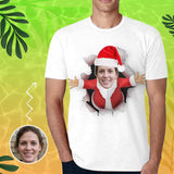 Custom Shirt with Face Santa Hole White for Him Perosnalized Men's All Over Print T-shirt