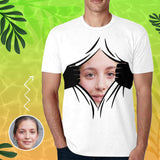 Custom Shirt with Girlfriend Face Personalized Hands Put Your Face Men's All Over Print T-shirt Gift