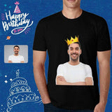 Custom Shirt with Photo Birthday Crown Design Put Your Face on Men's All Over Print T-shirt